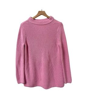 NWOT Talbots Bubble Gum Pink Knit Crewneck Relaxed Fit Sweater Size Medium